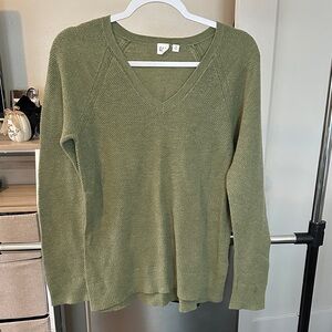 GAP Olive V-Neck Sweater for Women